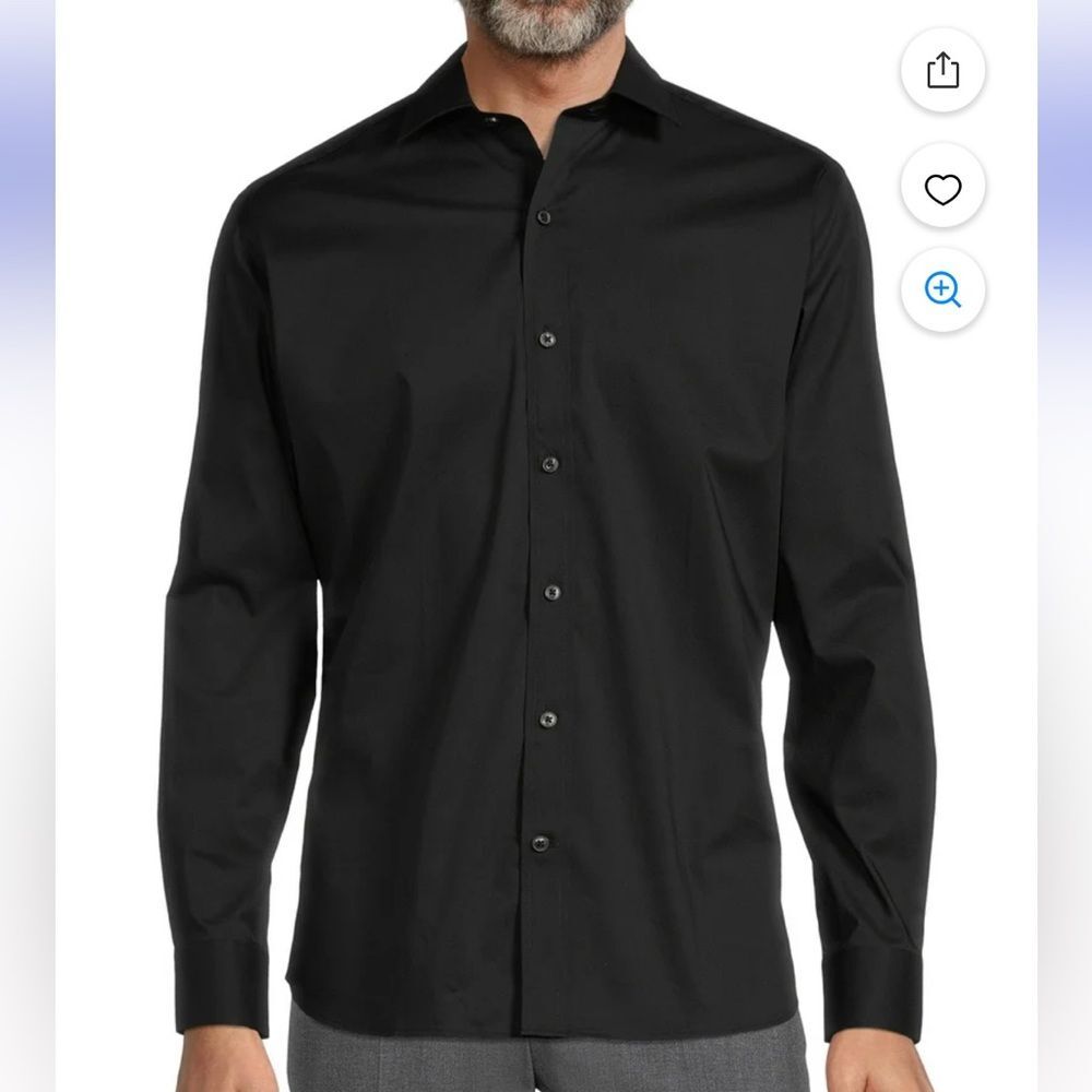 George Men's Classic Black Dress Shirt